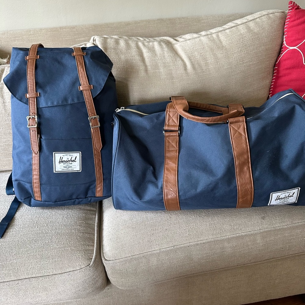 Herschel backpack and duffel set